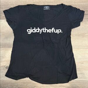 Boutique Bird Vine Short Sleeve Black Top Giddy The F Up Sz S